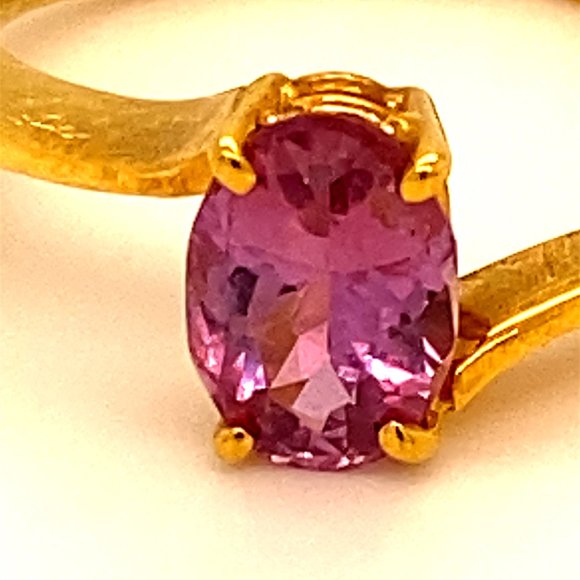 Pink Sapphire 2.51ct Solid 18K Yellow Gold Ring - Picture 7 of 7